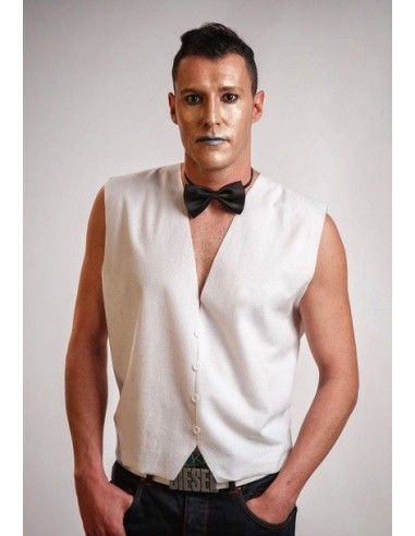 Colete branco tamanho L - de alta qualidade, ideal para carnaval, festas temáticas e eventos especiais.